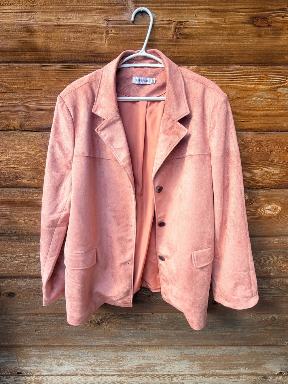 JustFab Coral Plush Open-Front Jacket - Picture 2 of 8